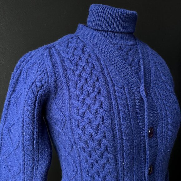 Vintage  1960s Ski-Doo Cardigan Sweater Dickie Thick Cable Knit Set Snowmobile … - Picture 4 of 12